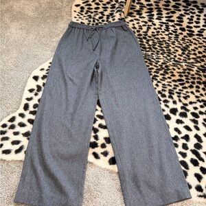 Sandro Paris Wool Charcoal Wide-Leg Women's Pants